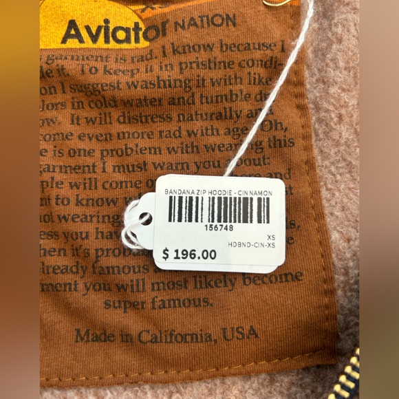 NWT Aviator Nation bandana zip hoodie - Picture 8 of 8